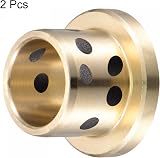 sourcing map Flanged Sleeve Bearings 16mm Bore 20mm OD Brass Oilless Bushings view 3