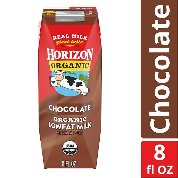 HORIZON ORGANIC SHELF STABLE 1% LOWFAT CHOCOLATE MILK BOX, USDA ORGANIC, 8 FL OZ, READY TO DRINK FOR LUNCHBOX, TRAVEL, OR ON-THE-GO, NO REFRIGERATION NEEDED