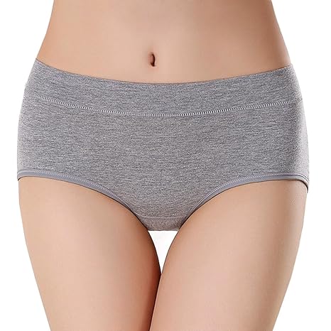 Kinsmirat Damen Baumwolle Panties 5 STÜCK Atmungsaktive Einfarbig Hoher Taille Unterhosen J1025
