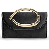 CARIEDO Flip Envelope Clutch for Women -Metal Handle Shoulder Crossbody Purse for Wedding Party