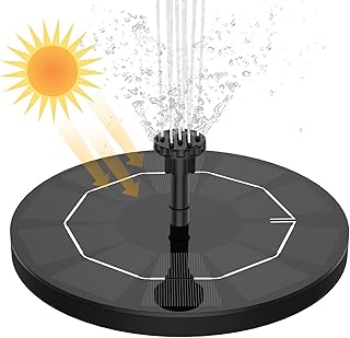 AISITIN Solar Springbrunnen,3.5W Solar Teichpumpe mit Solar Panel Eingebaute Batterie Wasserpumpe Solar Schwimmender Fontäne Pumpe mit 6 Fontänenstile für Garten, Vogel-Bad,Teich,Fisch-Behälter