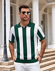 COOFANDY Polo Shirts for Men Casual V Neck Ribbed