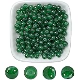 AEVORA 6mm Round Glass Beads for Jewelry Making, 900Pcs Glass Seed Beads for Bracelets, DIY Crafts (Dark Green)