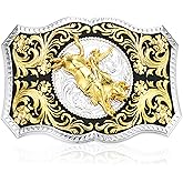 BBOTEN Western American Belt Buckle for Men Golden Floral Scorpion Horse Rooster Belt Buckles Men Western Cowboy