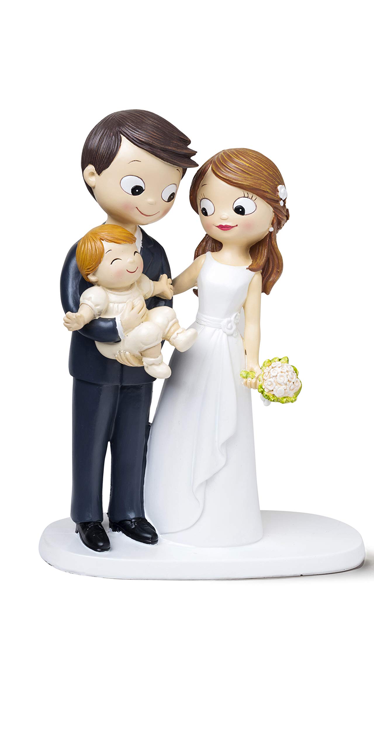 Mopec Boyfriend and Baby Figurine, Polyresin, White, 8 x 16 x 21 cm