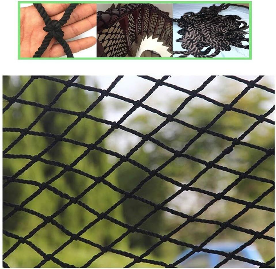 WaiMin Child Safety Net Balcony BHH Child Safety Outdoor Railing Net, Black Kids Pet Cat Protection Net Balcony Stair Safe Net Woven Rope Truck Trailer Net Decorative Net Storage Mesh Organizer