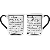 Cottage Creek Mugs - Set of Two 16oz. Large Ceramic Grandma Grandpa Coffee Cups - Ideal Stoneware Mugs for Kitchen, Office & Home Decor - Gifts for Grandparents, Women and Men
