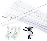 G2PLUS White Craft Pipe Cleaners 30cm 6mm 100pcs for Christmas Crafts view 2