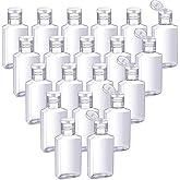 Patelai 50 Pcs Clear Empty Travel Bottles 30 ml/ 1 oz Flip Cap Empty Hand Sanitizer Bottles Container Portable Refillable Flip-top Container for Travel Outdoor Camping Business Trip