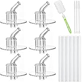Hysagtek Replacement Straws for Thermos Funtainer 12 Ounce Bottles, 6 Set Replacement Part compatible with Thermos 12 oz (Model F401 & F410), 3Pcs Straw Cleaning Brushes and Bottle Cleaning Brush