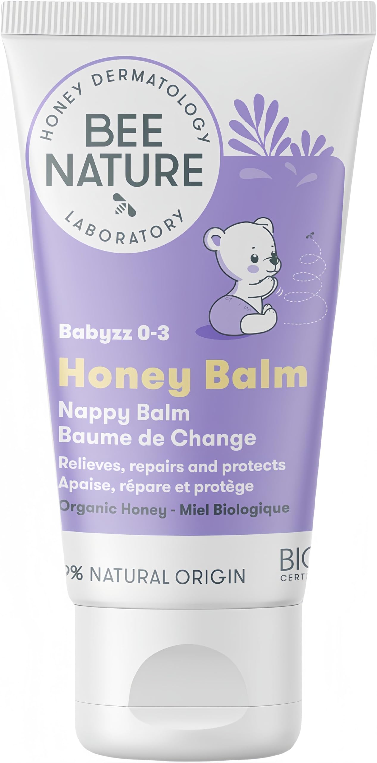 Bee Nature - Organic Honey Nappy Cream - Diaper Cream - Relieves Nappy Rash, Irritation & Redness - Soothes and Regenerates - Gentle on Newborn Skin - Allergen-Free - 50ml