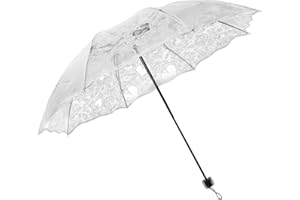 NUOBESTY Vintage White Lace Folding Umbrella Bridal Wedding Umbrella for Photo Prop and Decoration