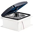 RVLOVENT 12V RV Roof Fan Vent 14'' 10 Speed Reversible Manual Lift