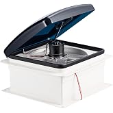 RVLOVENT 12V RV Roof Fan Vent 14'' 10 Speed Reversible Manual Lift (NO REMOTE)