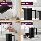 andrew james Cafetiere 350ml Double Walled Stainless Steel Gift Set view 7