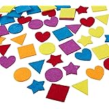 Juvale Felt Embellishments - 1000-Pack Felt Shapes, Heart, Star, and Geometric Design, Felt Ornaments for Craft Projects, Ass