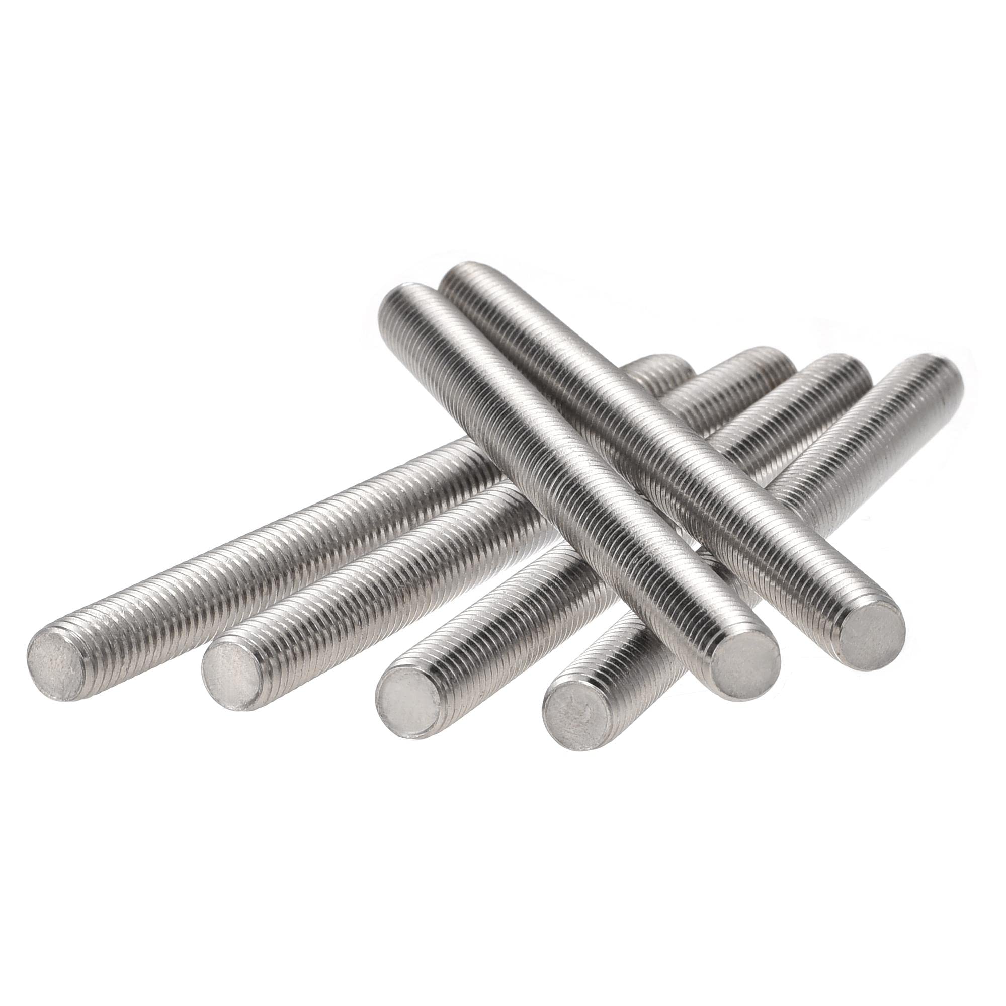 sourcing map 12Pcs M8 x 100mm Fully Threaded Rod 304 Stainless Steel Right Hand Threads