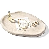 Koville Luxurious Natural Marble Vanity Tray, Cloud Shape Serving Stone Key Tray for Home Decor, 10" x 7" Marble Storage Trays for Bathroom, Stone Plate Holder for Perfume, Candle and Jewelry