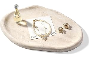 Koville Luxurious Natural Marble Vanity Tray, Cloud Shape Serving Stone Key Tray for Home Decor, 10" x 7" Marble Storage Trays for Bathroom, Stone Plate Holder for Perfume, Candle and Jewelry