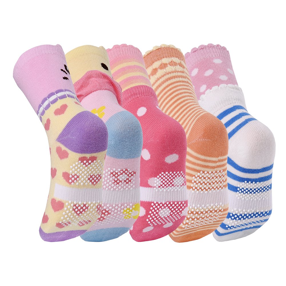 Vbiger 5 Paar Kleinkind Mädchen Dick Winter Socken Warm Baumwolle Thermische Socken, 3-5 Jahre alt(Farbe 2)