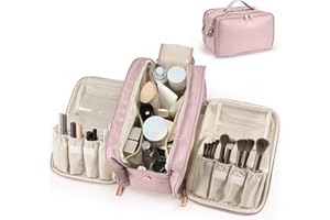 Travel Makeup Bag Women's Large Capacity Cosmetic Portable Organizer Large Opening Waterproof Storage Toiletry Bags Vertical 