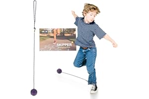Just Jump It Ankle Skip Ball Foldable Wheel Skip It Jump Rope for Kids Exercise Equipment and Agility Toy - Purple