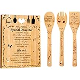Gifts for Daughter – “Recipe for a Special Daughter” Bamboo Cutting Board Set with Engraved Unique Birthday,Christmas,or Wedding Gift for Daughter