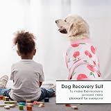 Kuoser Dog Surgery Recovery Suit Soft Cotton Spandex XS Peach Powder view 5