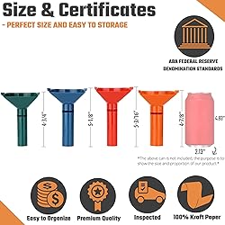Coin Storage & Sorter Tubes 4 Color – Coded Coin