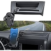 DIAMOOKY Adjustable Dash Phone Mount for Jeep Wrangler JK JKU 2011-2018 | Multi-Function Phone Holder W/storage Tray, 360&deg; Adjust, Extension Arm, One-Hand Operation, Universal Clamp, OEM Screw Mount
