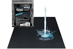 EROTICGEL Black Waterproof Massage Play Sheet, 79″ x 79″ (200cm x 200cm) - Waterproof Mattress Protector Black Sheet, Drop Safe Silicone Sheet Topper, Waterproof Mattress Cover