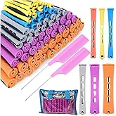 120 Pcs Perm Rods Set 6 Sizes Plastic Cold Wave Rods, Heatless Perming Rods Curlers Rollers, Hair Roller Wave for Long Short 