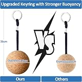 Acehome 2 Pcs Floating Cork Keyrings 53mm Buoyant Wooden Ball Key Chain view 2