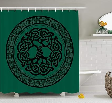 Amazon Com Gooesing Celtic Shower Curtain Monochrome Tree Of