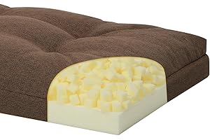 baibu 36 Inch Dual-Layer Patent Design Memory Foam Bench Cushion, Non-Slip Indoor Bench Cushion Standard Size Foam Pad with Machine Washable Cover (Brown, 36x15x3in)