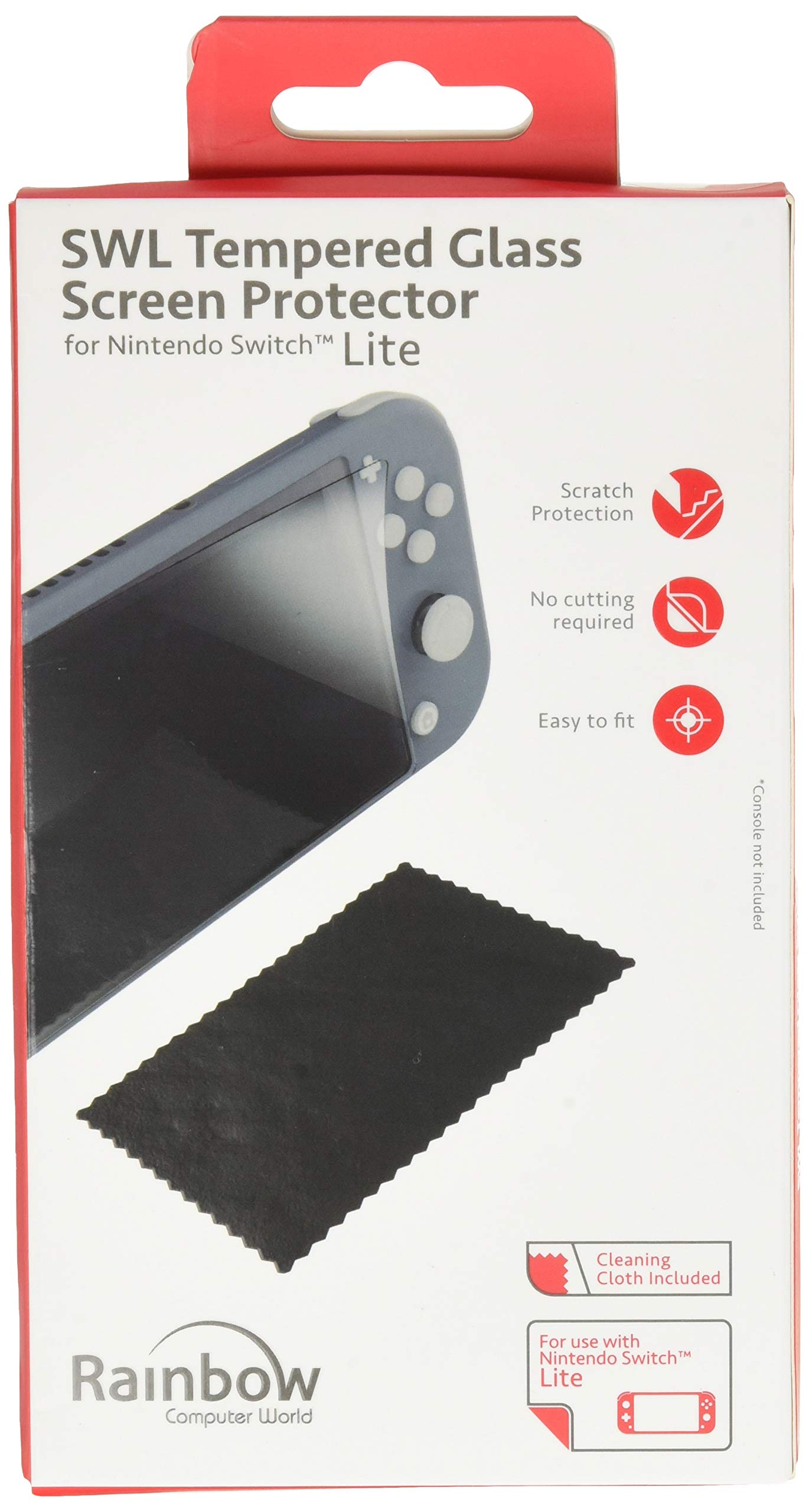 Generice- Swl Tempered Glass Screen Protector, Black (Rainbow 08437011575265)