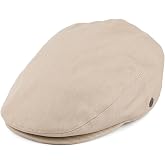 Lightweight Classic Cotton Ivy/Newsboy/Paperboy/Flat Cap Hat with Fixed Sizing and Satin Lining