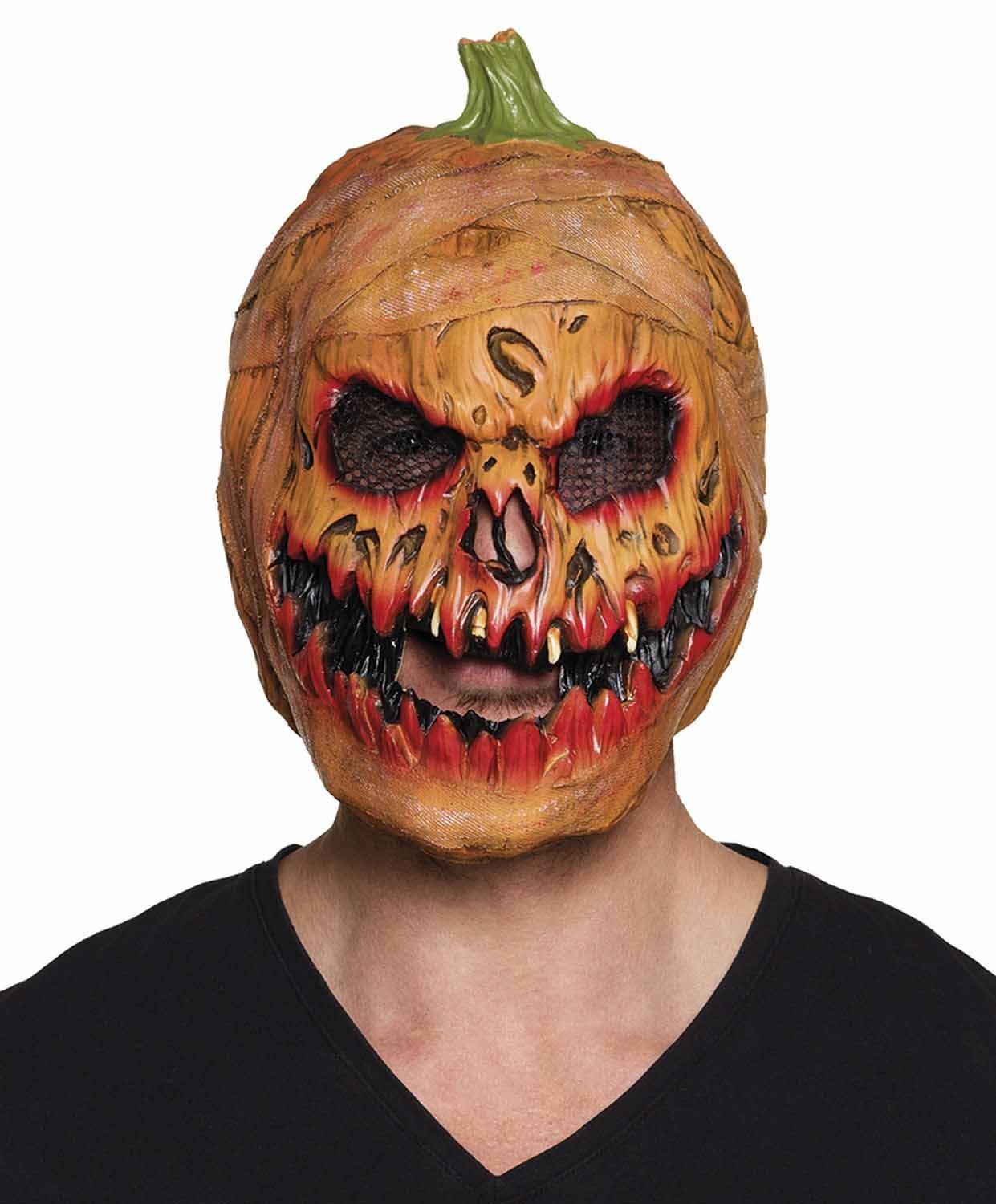 Boland 10117215 Pumpkin mask, Solid, Green, Orange, Black, Standard Size