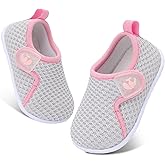 FEETCITY Baby Boys Girls First Walking Shoes Infant Sneakers Crib Shoes Breathable Lightweight Slip On Shoes