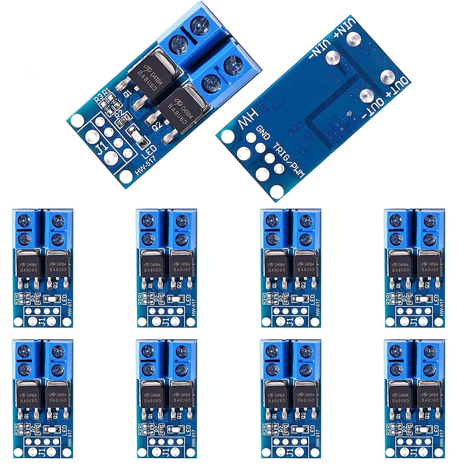 Photo 1 of 10PCS 400W Dual High-Power MOSFET Trigger Switch Drive Module 0-20KHz PWM Adjustment Electronic Switch Control Board Motor Speed Controller Lamp Brightness Control, DC 5V-36V , 15A (Max 30A)