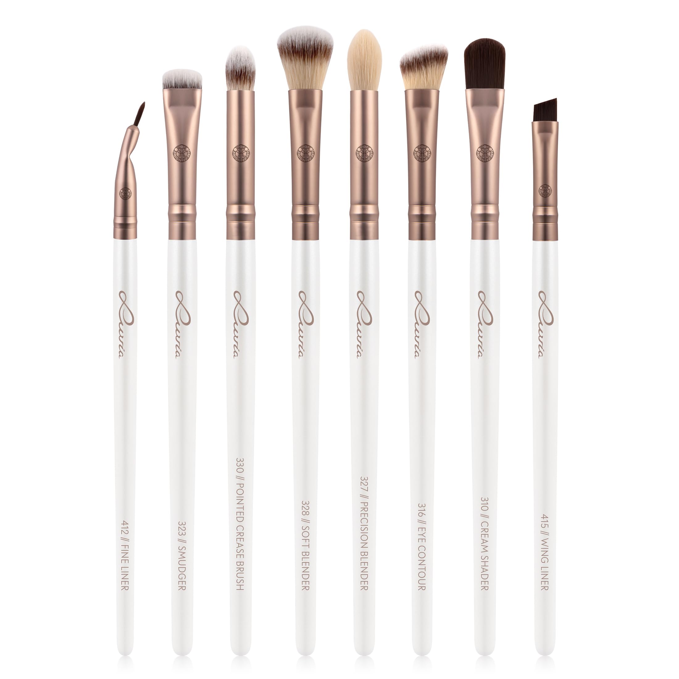 Luvia Eye Brush Set, All Eye Want Brush Set, Eyeshadow Makeup Brush Set, Perfect Blending & Application, 8 Vegan Cosmetic Brushes