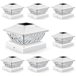 ENSLI 8 Pack Solar Post Cap Lights, 2 Mode Bright