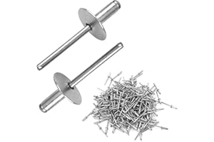 Emperoch 50Pcs Large Flange Aluminum Blind Rivet, 3/16'' Rivet Aluminum Grip and Steel Mandrel,5/8" Flange Diameter for Joini