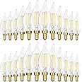 24-Pack Dimmable E12 LED Candelabra Bulbs, 40 Watt 5000K Daylight White LED Chandelier Light Bulbs, 4W 460 Lumen Vintage Flame Tip LED Candle Bulbs for lamp, Ceiling Fan, Home Decor