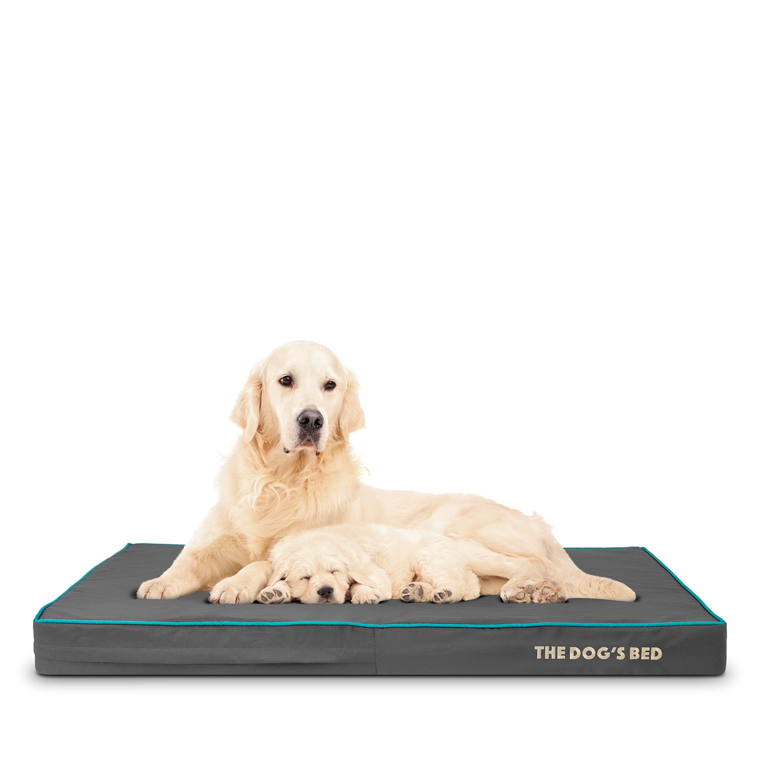 The Dog’s Bed Cover – Replacement Cover, Grey with Blue Trim, XL, 10cm