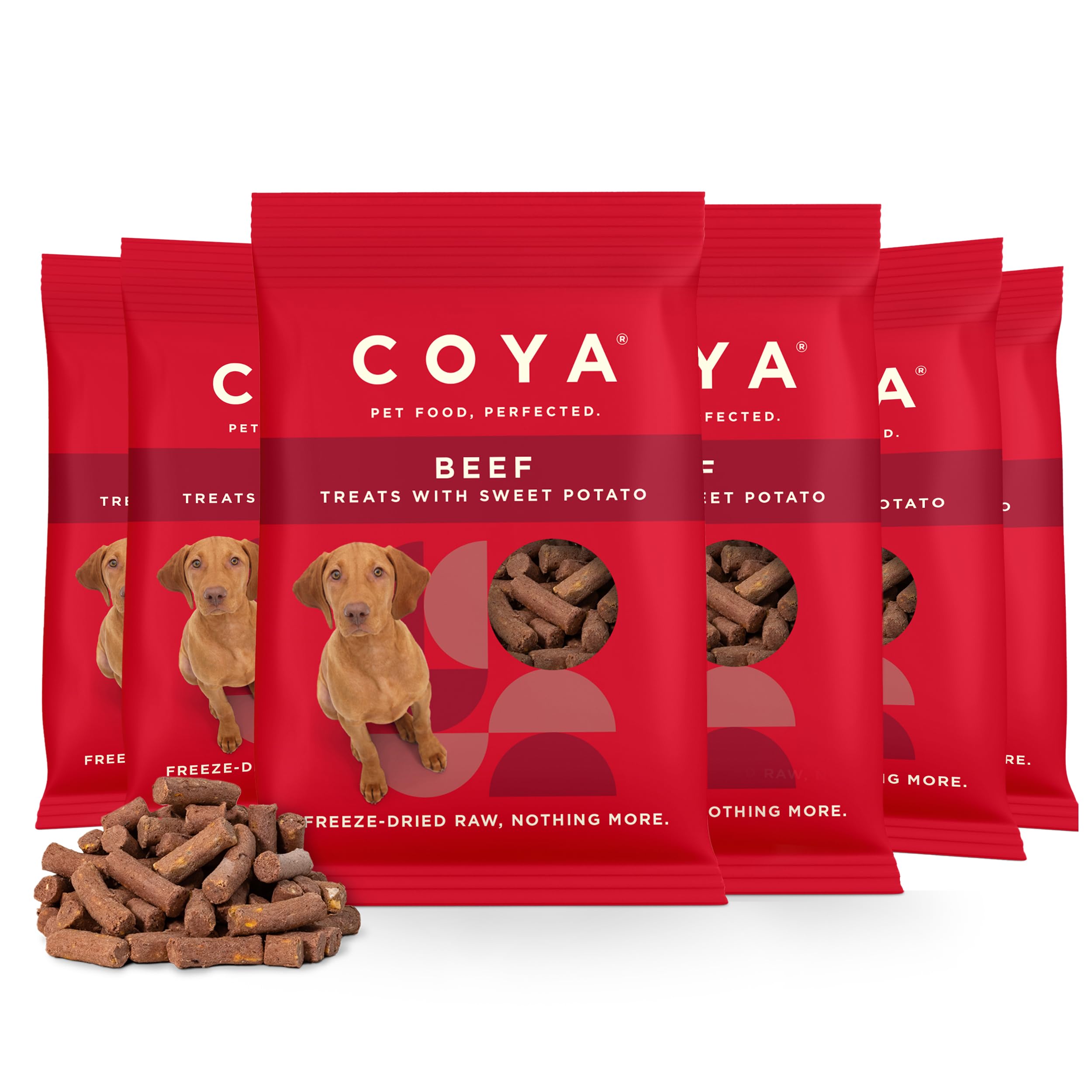 COYA Freeze Dried Dog Treats, Beef (6 x 40g) Hypoallergenic & Grain Free, Made With 90% Meat & 10% Sweet Potato | Raw Dog Treats In A Easy Freeze-Dried Solution, Raw Without The Chore