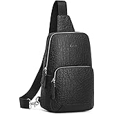 S-ZONE Sling Bag for Men Women RFID Blocking Genuine Leather Crossbody Shoulder Bag Backpack Hiking Daypack Travel | RFID Blocking, Genuine Leather, Hiking Daypack, Travel