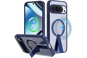 Jelanry Magnetic for Google Pixel 9/9 Pro & Pixel 10/10 Pro Case with Stand (Compatible with MagSafe), Anti-Fingerprint Back Cover Slim Translucent Shockproof Kickstand Phone Case (6.3-inch), Blue