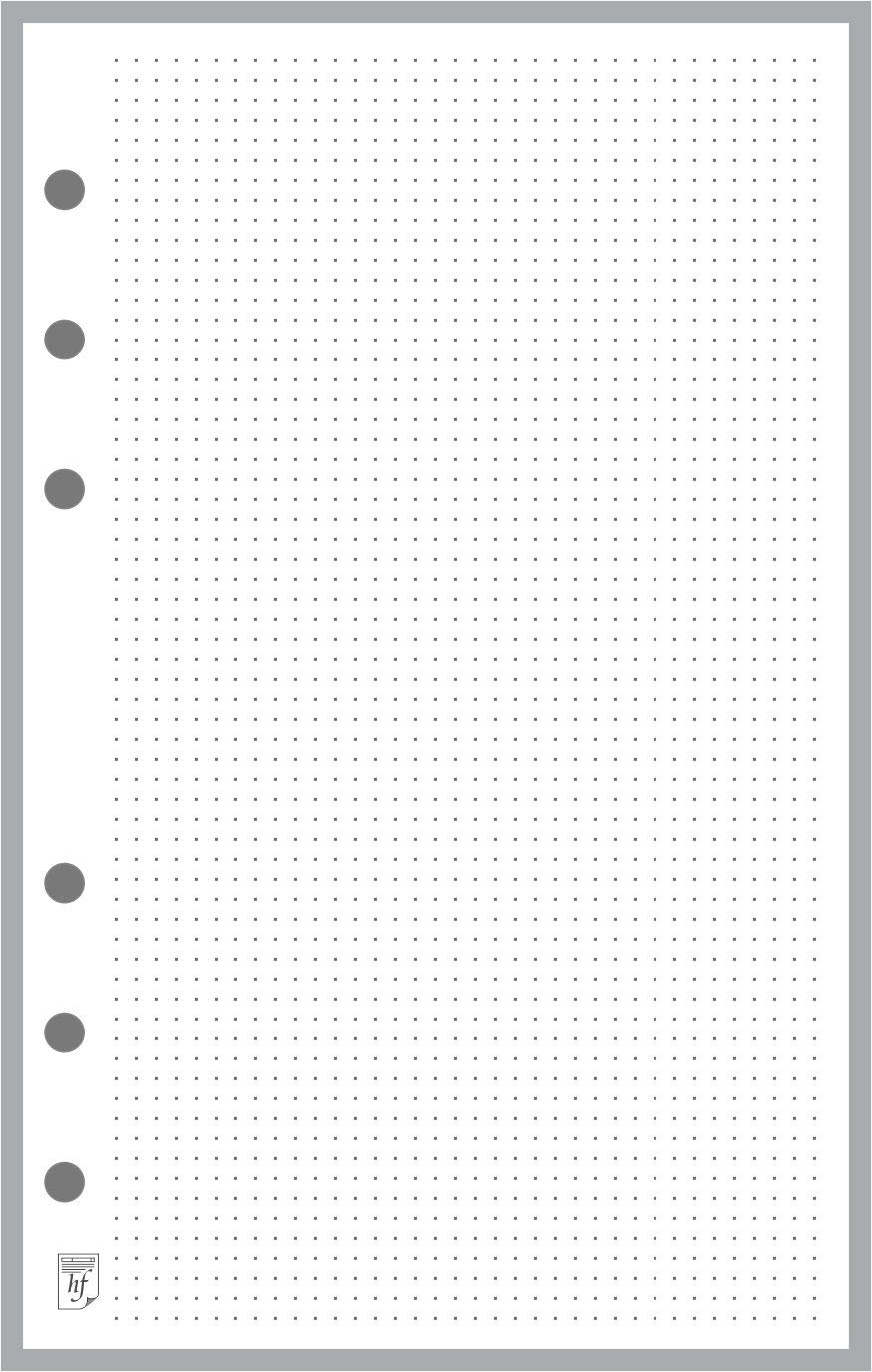 Compact Size Dot Grid (0.10") Paper Refill, Sized and Punched for Franklin Covey Compact and Other Notebooks (4.25" x 6.75")