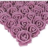 IPOPU Artificial Rose Flower Heads, 100pcs Dusty Rose Foam Fake Roses Bulk 3inch Stemless Faux Flowers for DIY Wedding Baby Shower Centerpieces Arrangements Party Tables Home Decor (Dusty Rose)